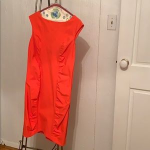Stretchy sexy orange dress.